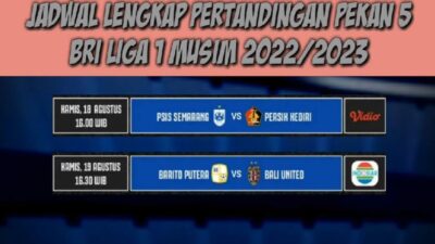 Jadwal Pertandingan Liga 1 2022-2023 Hari Ini: Barito Putera vs Bali United dan Persik Kediri vs PSIS