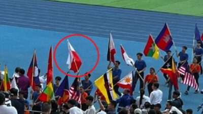 Fatal! Bendera Indonesia Terbalik di Pra Pembukaan Sea Games 2023. Kamboja Minta Maaf