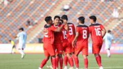 Selebrasi Timnas Indonesia saat menang lawan Myanmar 5-0